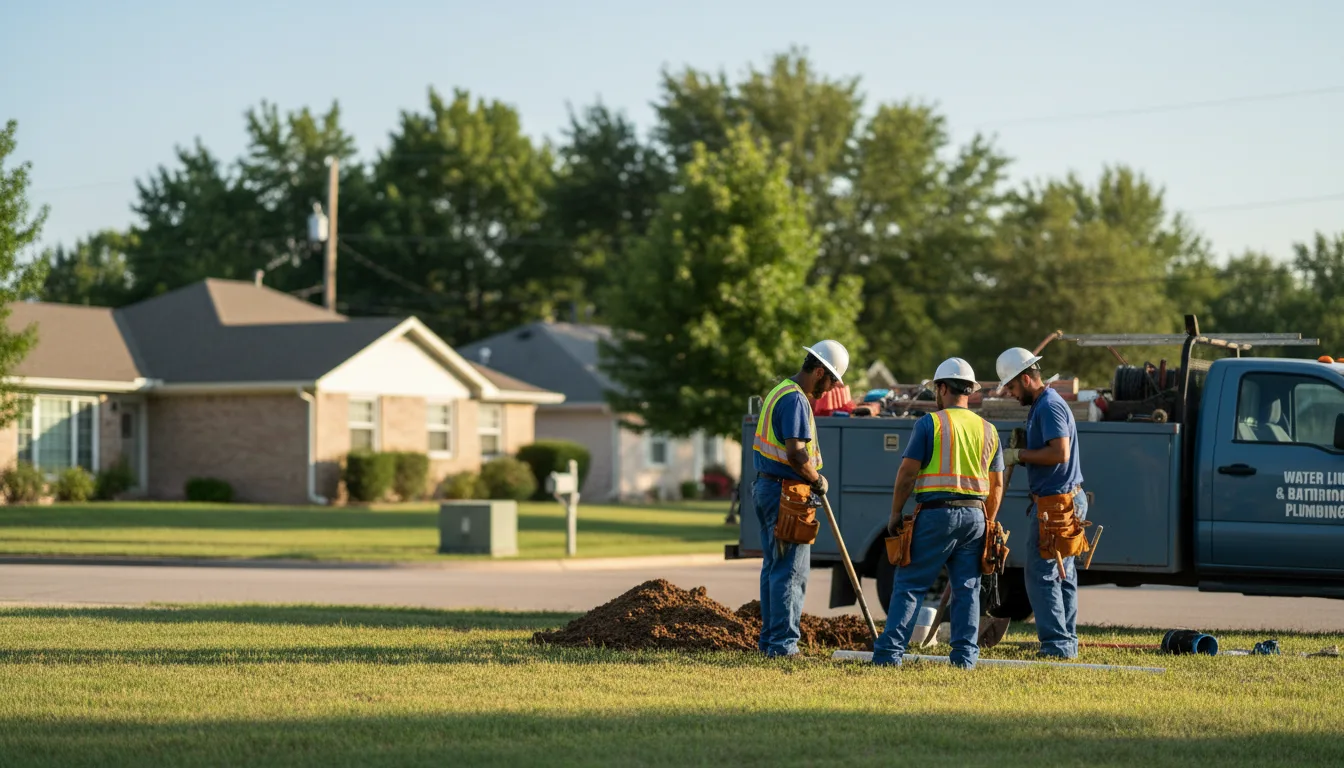 Residential water line and bathroom plumbing service in Verona, OH